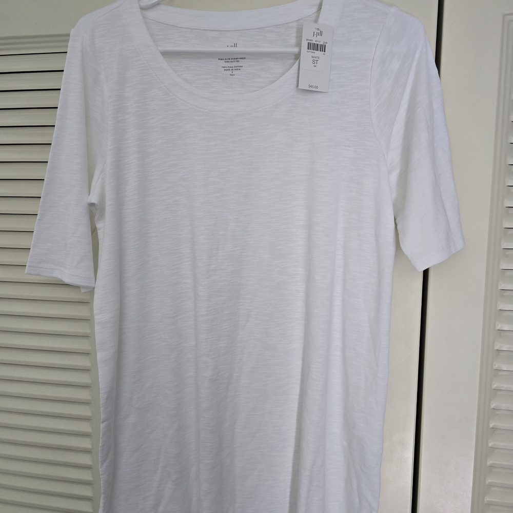J. Jill Crisp White Short Sleeve Tee